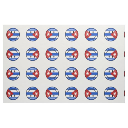 Smiling Cuban Flag Fabric