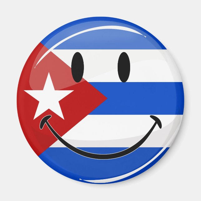 Smiling Cuban Flag Magnet (Front)