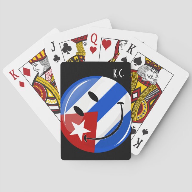 Smiling Cuban Flag Poker Cards (Back)