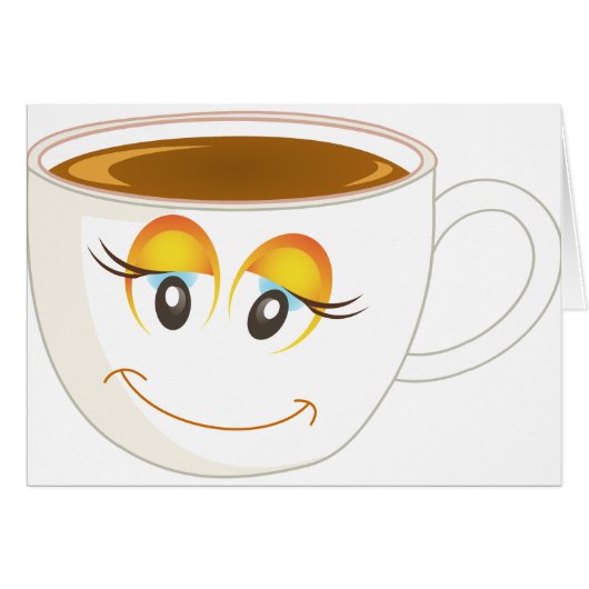 Smiling Cup of Coffee - Female Cards (Front Horizontal)