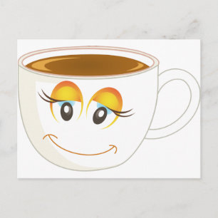 Smiling Cup of Coffee - Female Postcard