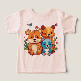 smiling cute bears toddler t-shirt