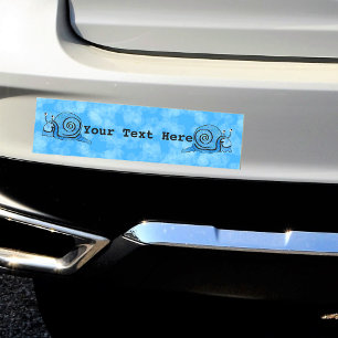 Smiling Cute Blue Tie Dye Snails on circles Car Magnet