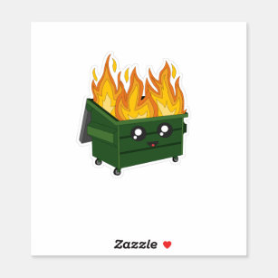 Smiling Cute Dumpster Fire Sticker