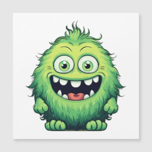 Smiling Cute Green Monster Cartoon