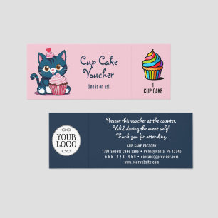 Smiling Cute Kitty Cat with Cup Cake 1 Raffle Tickets