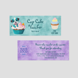 Smiling Cute Puppy Dog with Cup Cake 1 Raffle Tickets
