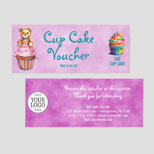 Smiling Cute Teddy Bear with Cup Cake 1 Raffle Tickets