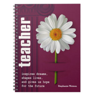 Smiling Daisy  Custom Gift Notebook for Teacher