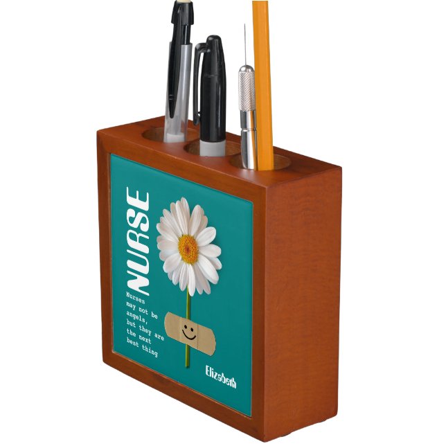 Smiling Daisy Custom Name Nurse Appreciation Gift  Pencil Holder (In Situ)