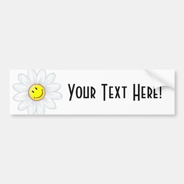 Smiling Daisy Flower Bumper Sticker (Front)