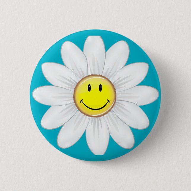 Smiling Daisy Flower Button (Front)