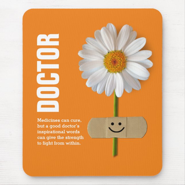 Smiling Daisy Gift Mouse Pad for Doctor (Front)