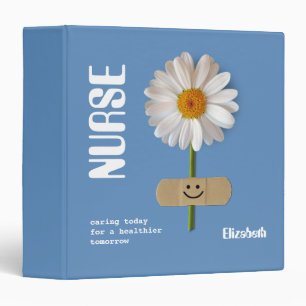 Smiling Daisy Nurse Appreciation Custom Gift 3 Ring Binder