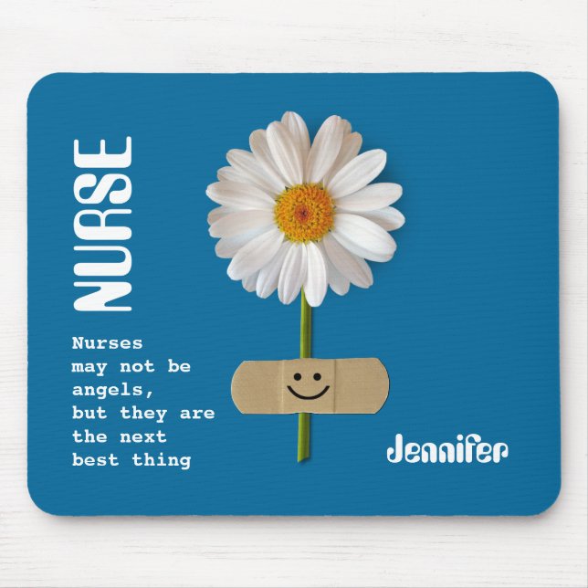 Smiling Daisy Nurse Appreciation Gift  Mouse Pad (Front)