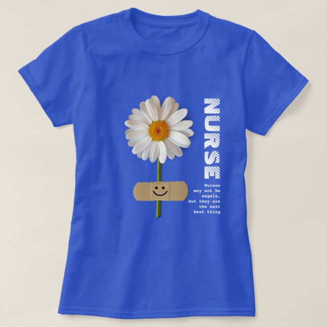 Smiling Daisy Nurse  Gift T-Shirt (Design Front)
