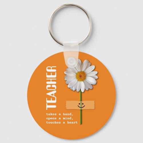 Smiling Daisy Teacher Appreciation Gift Keychain