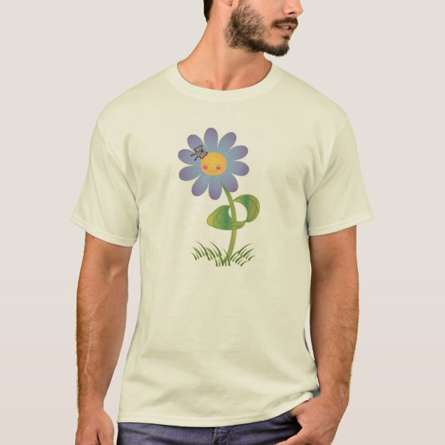 Smiling Daisy with Butterfly T-Shirt (Front)
