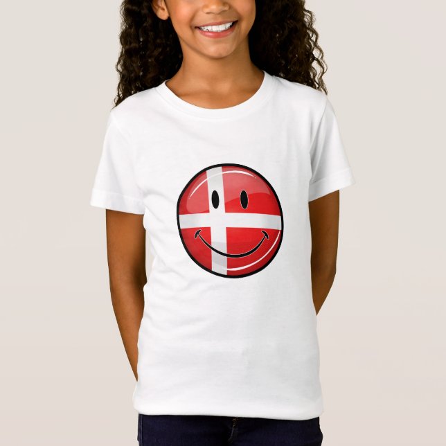 Smiling Denmark Flag T-Shirt (Front)