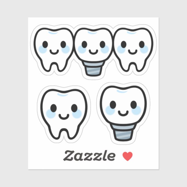 Smiling Dental Implant Sticker (Sheet)