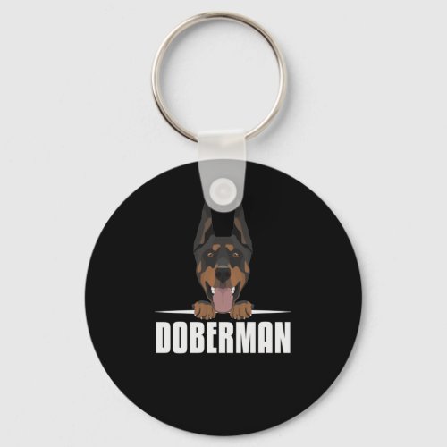 Smiling Doberman Keychain