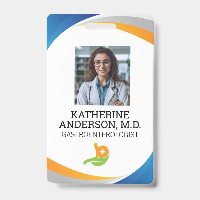 Smiling Doctor | Gastroenterologist Logo Badge (Front)