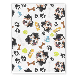 Smiling Dog Australian Shepherd Temporary Tattoos