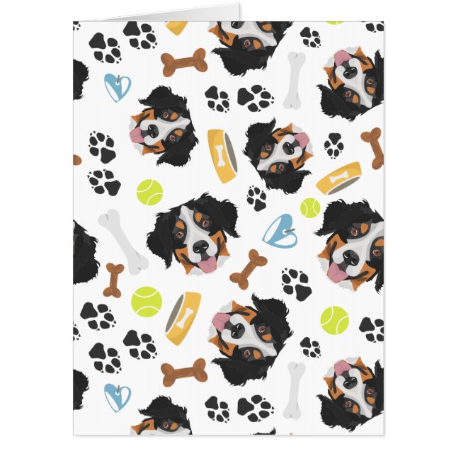 Smiling Dog Bernese Mountain Dog Card (Front)