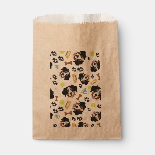 Smiling Dog Bernese Mountain Dog Favor Bag (Front)