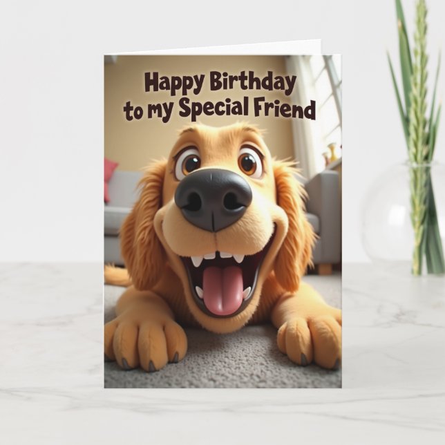 Smiling Dog Birthday Card (Front)