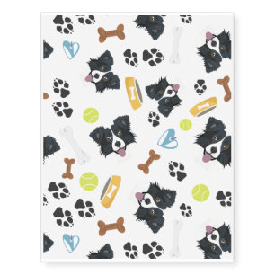 Smiling Dog Border Collie Temporary Tattoos