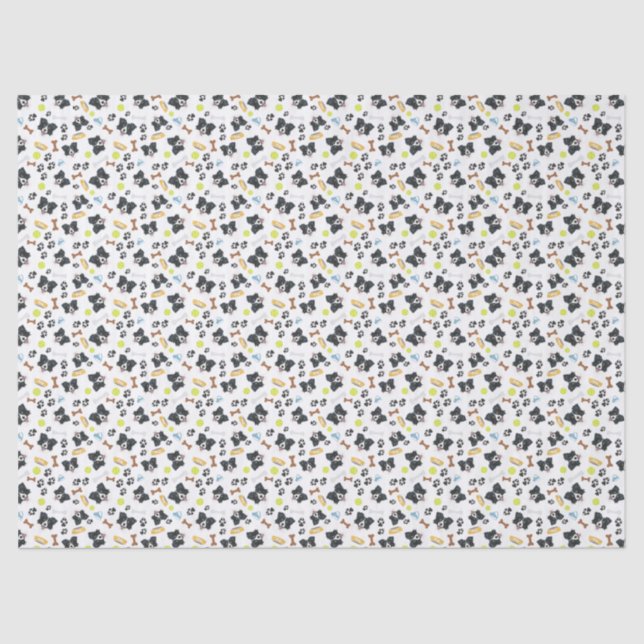 Smiling Dog Border Collie Tissue Paper (Front)