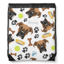 Smiling Dog Boxer Drawstring Bag Smiling Dog Boxer Drawstring Bag
