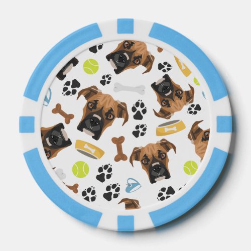 Smiling Dog Boxer Poker Chips