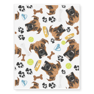 Smiling Dog Boxer Temporary Tattoos