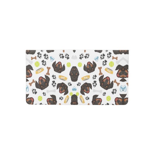 Smiling Dog Dachshund Checkbook Cover (Front)