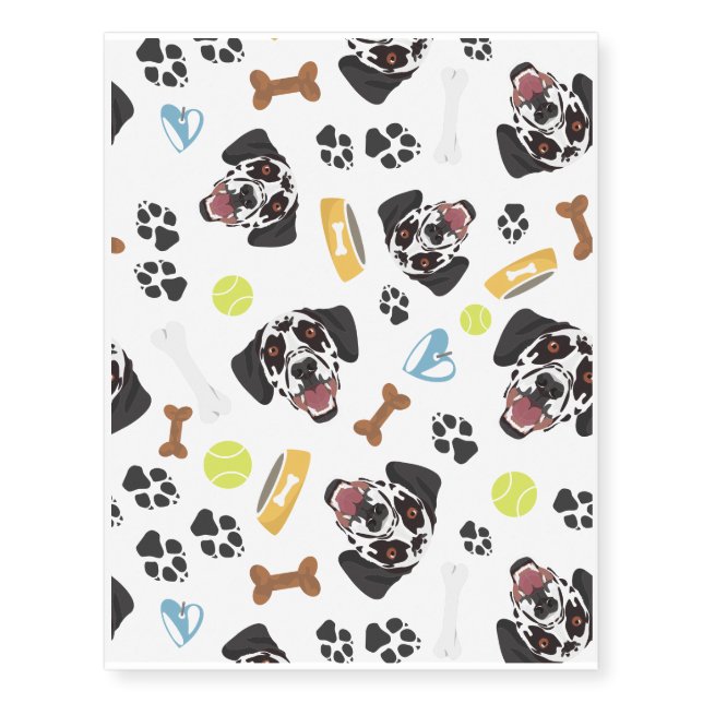 Smiling Dog Dalmatian Temporary Tattoos (Front)