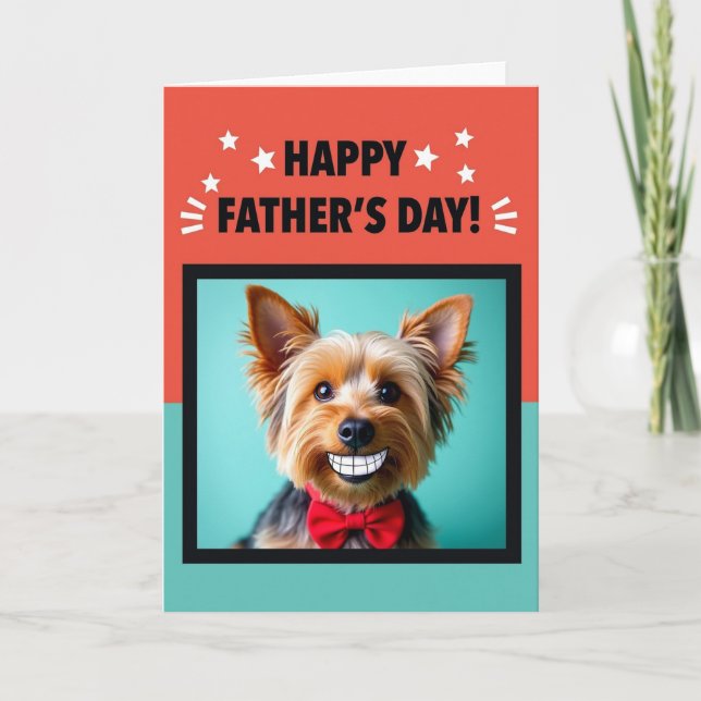 Smiling Dog Fathers Day Photo Card (Front)