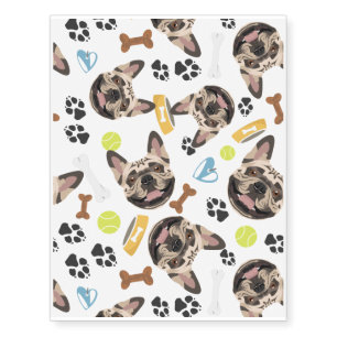 Smiling Dog French Bulldog Temporary Tattoos