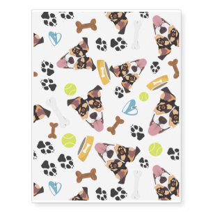 Smiling Dog Jack Russell Terrier Temporary Tattoos