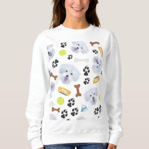 Smiling Dog Maltese Sweatshirt