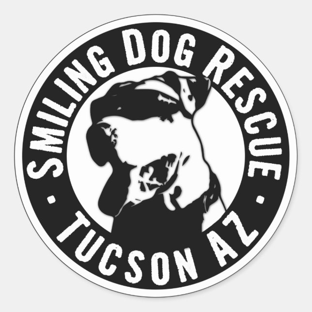 Smiling Dog Rescue Classic Round Sticker (Front)