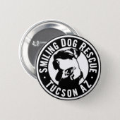 Smiling Dog Rescue Pinback Button (Front & Back)