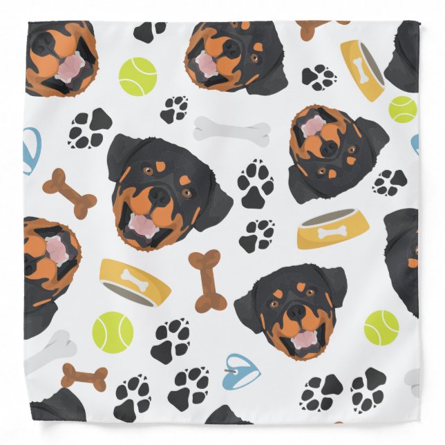 Smiling Dog Rottweiler Bandana (Front)