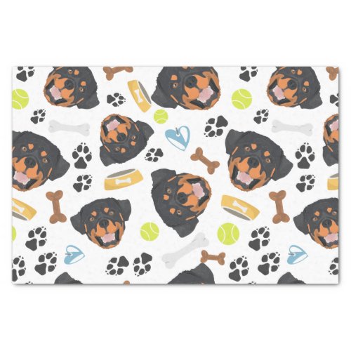 Smiling Dog Rottweiler Tissue Paper