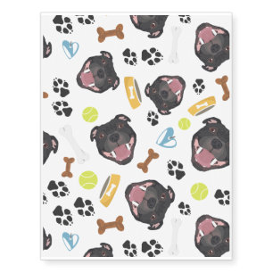 Smiling Dog Staffordshire Bull Terrier Temporary Tattoos