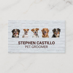 Smiling Dogs Brick Wall Business Card