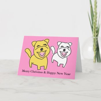 Smiling Dogs Greeting Card by pixibition at Zazzle