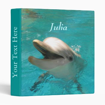 Smiling Dolphin 3 Ring Binder by Brookelorren at Zazzle