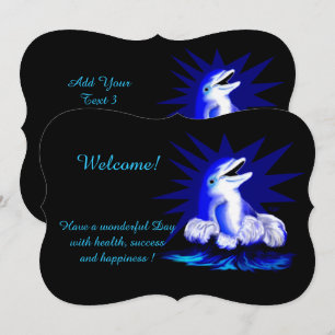Smiling Dolphin , Add Your Text Invitation